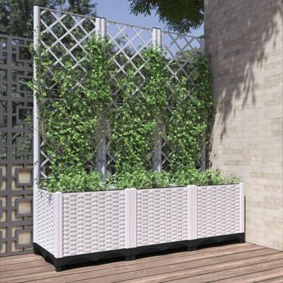 VidaXL Plantenbak met latwerk 120x40x136 cm polypropeen wit