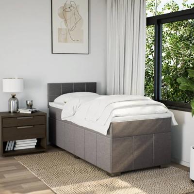 Boxspring met matras stof taupe 90x200 cm - thumbnail