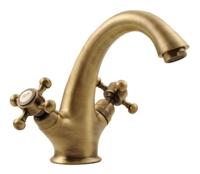 Wastafelmengkraan Sapho Antea 2-knop Uitloop 12 cm Brons Sapho - thumbnail