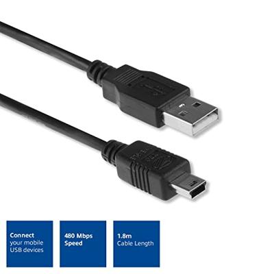 ACT AC3050 USB 2.0 Aansluitkabel USB-A male | USB-B Mini male | 1,8 meter