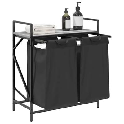 Wasmand 2 vakken met plank grijs sonoma eiken Wasmand 2 vakken met plank grijs sonoma eiken