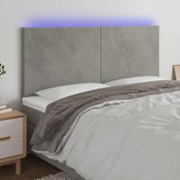 Hoofdbord LED 180x5x118/128 cm fluweel lichtgrijs - thumbnail