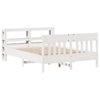 Bedframe zonder matras massief grenenhout wit 120x200 cm - thumbnail