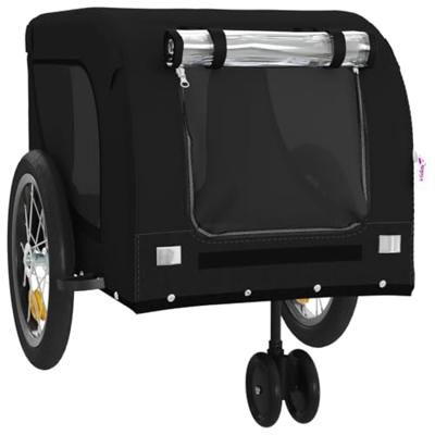 VidaXL Hondenfietstrailer oxford stof en ijzer zwart