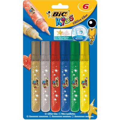 BIC kids glitterlijm metallic, 6st.