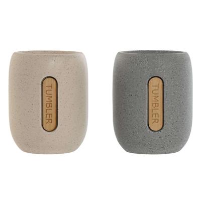 Tandenborstelhouder Home ESPRIT Grijs Crème Dolomite 8,5 x 7 x 11 cm (2 Stuks) Tandenborstelhouder Home ESPRIT Grijs Crème Dolomite 8,5 x 7 x 11 cm (2 Stuks)