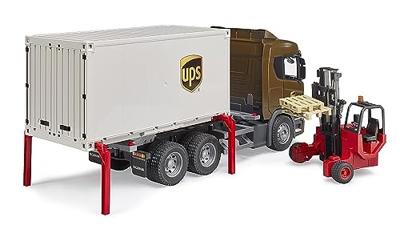 Bruder Scania Super 560R UPS vrachtwagen met vorkheftruck - thumbnail