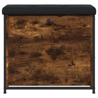Schoenenbankje met klaplade 62x32x56 cm gerookt eikenkleurig Schoenenbankje met klaplade 62x32x56 cm gerookt eikenkleurig
