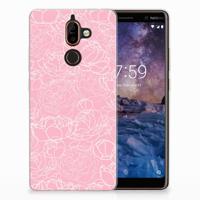Nokia 7 Plus | TPU Case | White Flowers - thumbnail