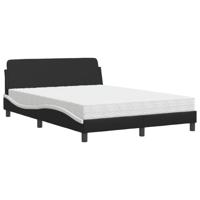Bed met matras "Dover" kunstleer zwart en wit 140x190 cm - thumbnail