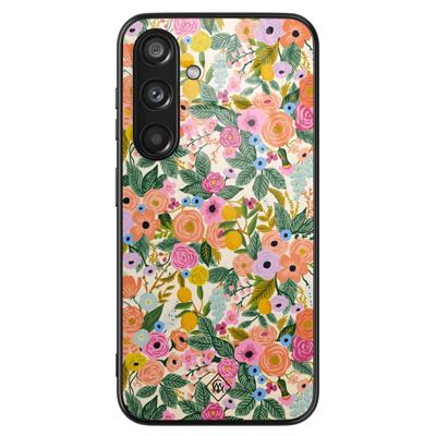 Samsung Galaxy S24 glazen hardcase - Pink gardens Samsung Galaxy S24 glazen hardcase - Pink gardens
