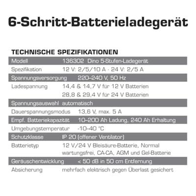 Dino KRAFTPAKET Druppellader, Ladingscompensator, Oplader 10 A, 5 A, 2 A 5 A, 2 A