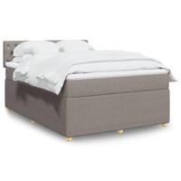 Boxspring met matras stof taupe 140x190 cm - thumbnail