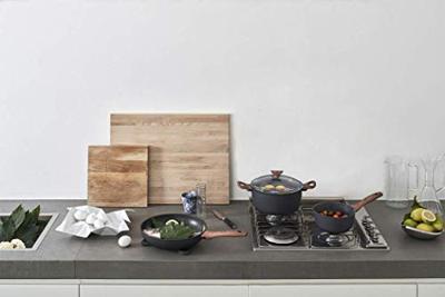 Sambonet Braadpan Rock &apos;n&apos; Rose - Zwart - ø 24 cm / 4.5 liter - standaard anti-aanbaklaag