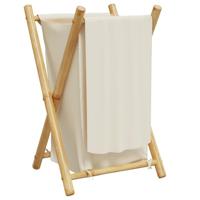 VidaXL Wasmand 41,5x36x63,5 cm bamboe crèmewit - thumbnail