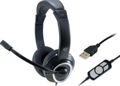 Conceptronic POLONA Headset Bedraad Hoofdband Oproepen/muziek USB Type-A Zwart