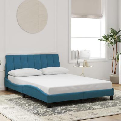 Bedframe zonder matras "Hanko" fluweel blauw 140x190 cm