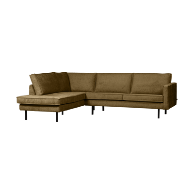 WOOOD Rodeo hoekbank links velvet Brass