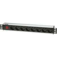 Intellinet 207157 19 inch Stekkerdoos voor patchkast 1 HE Geaarde contactdoos Zwart - thumbnail