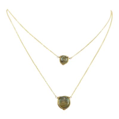 Halsketting met Twee Hangers Tijgeroog (40 en 10 cm) Halsketting met Twee Hangers Tijgeroog (40 en 10 cm)