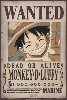 Poster One Piece - Wanted Luffy New 2 35x52cm