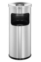 Durable DURABLE - Asch-/Mülleimer - rund - 17 L - Metall 333223 Papierbak 17 l Metaal (Ø x h) 250 mm x 630 mm Zilver Met asbak 1 stuk(s) - thumbnail