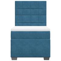 Boxspring met matras fluweel blauw 90x190 cm - thumbnail