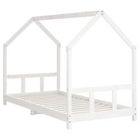 Kinderbedframe 90x190 cm massief grenenhout wit - thumbnail