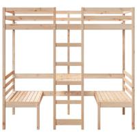 Hoogslaper met bureau en stoelen massief grenenhout 90x190cm - thumbnail