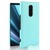 Shockproof Crocodile Texture PC + PU Case for Sony Xperia 1 (Green) - thumbnail