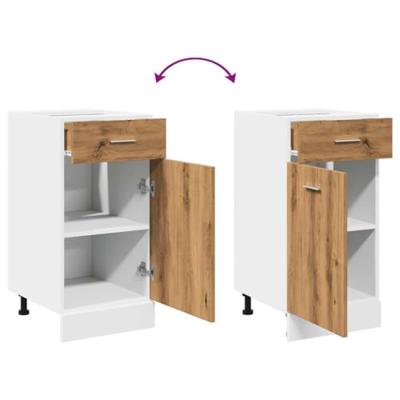 Onderkast met lade 40x46x81,5 cm bewerkt hout artisanaal eiken