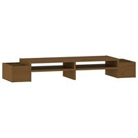 VidaXL Monitorstandaard 100x27,5x15 cm massief grenenhout honingbruin - thumbnail