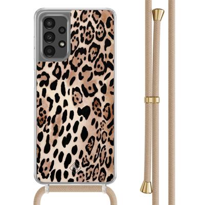 Samsung Galaxy A13 4G hoesje met beige koord - Golden wildcat