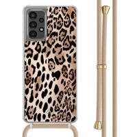 Samsung Galaxy A13 4G hoesje met beige koord - Golden wildcat - thumbnail