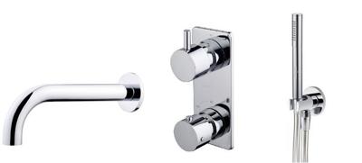 Mueller Round inbouw badkraan compleet chroom Mueller Round inbouw badkraan compleet chroom