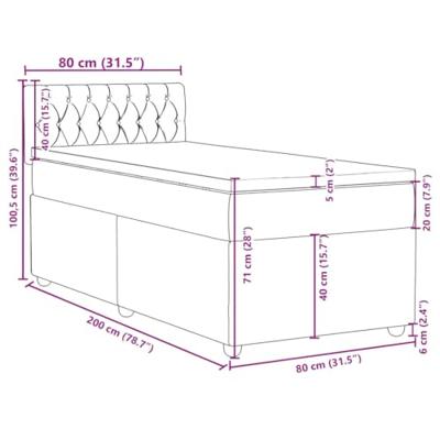 Boxspring met matras stof blauw 80x200 cm