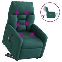 Sta-op-massagestoel elektrisch verstelbaar stof donkergroen - thumbnail