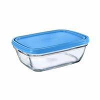 Rechthoekige lunchbox met deksel Duralex Freshbox Blauw 1,1 L - thumbnail