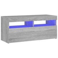 Tv-meubel met LED-verlichting 90x35x40 cm grijs sonoma eiken - thumbnail