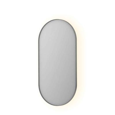 Spiegel INK SP21 Ovaal In Stalen Kader 60 x 4 x 120 cm Met Color Changing LED Verlichting Geborsteld RVS