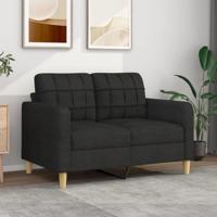 Tweezitsbank 120 cm stof zwart - thumbnail