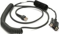 Seriële kabel - DB-9 (V) naar RJ-45 (M) - 2.74 m - opgerold - voor Symbol DS4308, LS1203, LS4278; Zebra DS4208, DS6878, LI2208, LI4278, MT2070, MT2090 - thumbnail