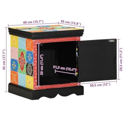 Nachtkastje 2 st 40x35x45 cm massief mangohout mango Nachtkastje 2 st 40x35x45 cm massief mangohout mango