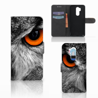 LG G7 Thinq Telefoonhoesje met Pasjes Uil - thumbnail