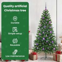 VidaXL Kerstboom met 150 led met standaard groen 150 cm pe - thumbnail