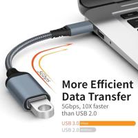 Wouueso Datakabel OTG-datakabel, USB type C, mannelijk naar vrouwelijk, opladen voor mobiele tablet, computer, voertuigverlengingsomvormer, USB 3.0-oplader voor pen, flashdrive, harde schijf, auto - thumbnail