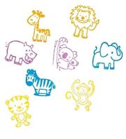 Goki houten stempelset - wilde dieren - thumbnail