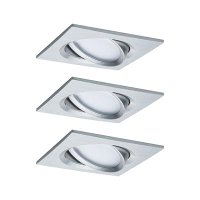 Paulmann 93680 LED-inbouwlamp Set van 3 stuks 18 W Aluminium (gedraaid)