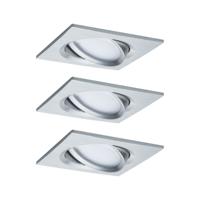 Paulmann 93680 LED-inbouwlamp Set van 3 stuks 18 W Aluminium (gedraaid) - thumbnail
