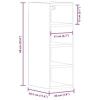 Hangkast Riga 20x29,5x60 cm bewerkt hout grijs sonoma eikenkleurig - thumbnail